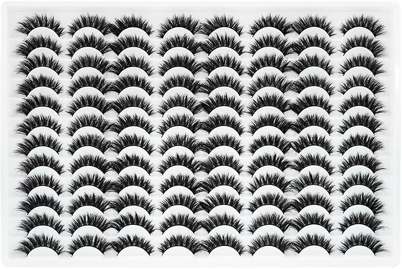 Azenlo Cílios Postiços de Tira em Fibra Sintética Estilo Mink, 48 Pares, 10–18 mm, Modelo 48-036