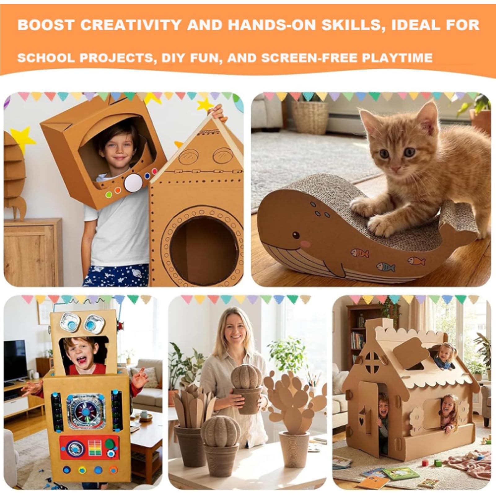 Taglierina Elettrica per Cartone a Prova Di Bambino Fai Da Te Upcycling Di Carta, Strumento Educativo Creativo per Bambini E Bambine Dai 5 Anni, Taglio Cartone, Tessuto E Pelle