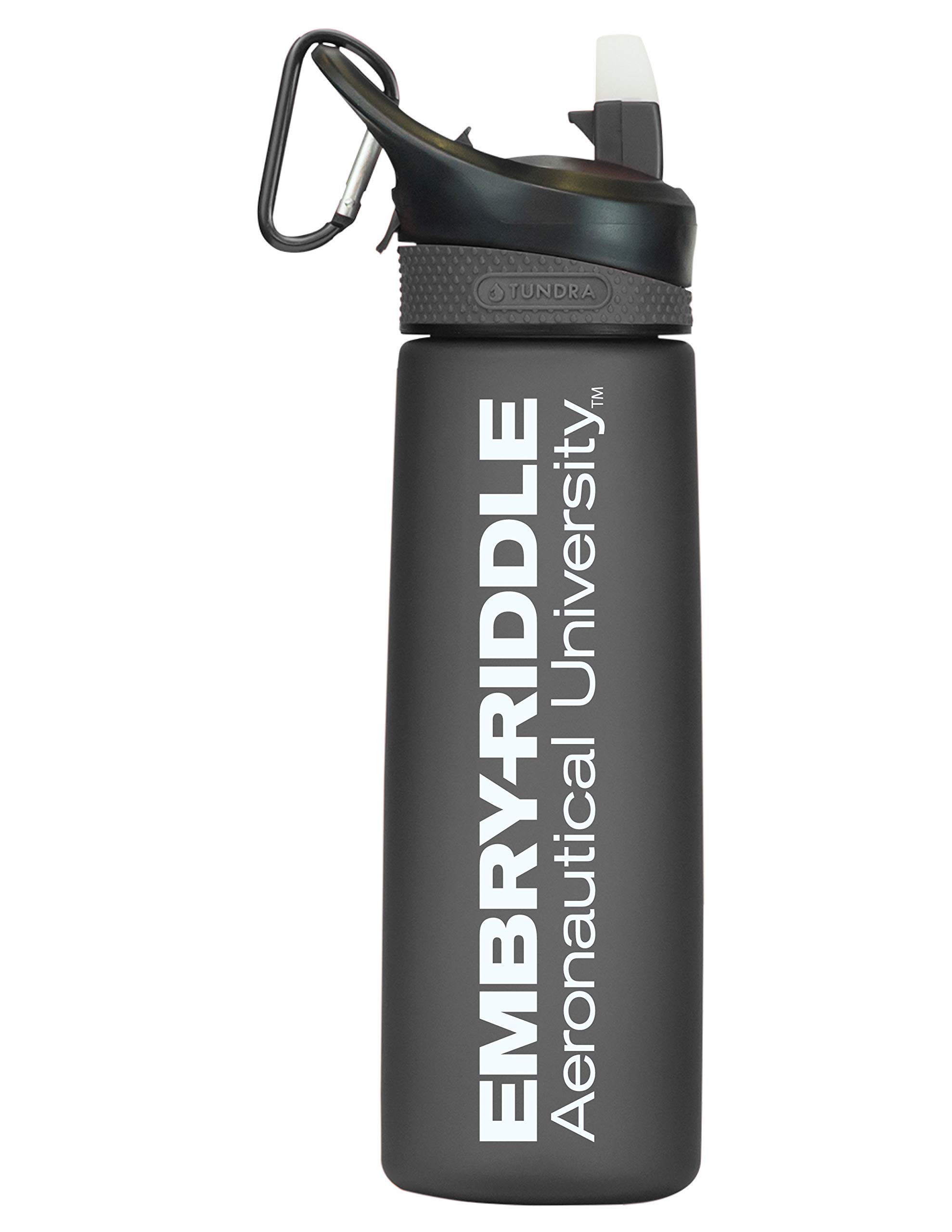 Embry-Riddle Tritan Plastic Frosted Sport Water Bottle, Design-1 - Black