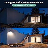 Vista 6 de Solar Wall Light Outdoor, 3000K 4000K Solar Motion Lights, 180° Adjustable Lamp Head, 2000LM Solars Security Lighting for Door, Yard, Garage, White