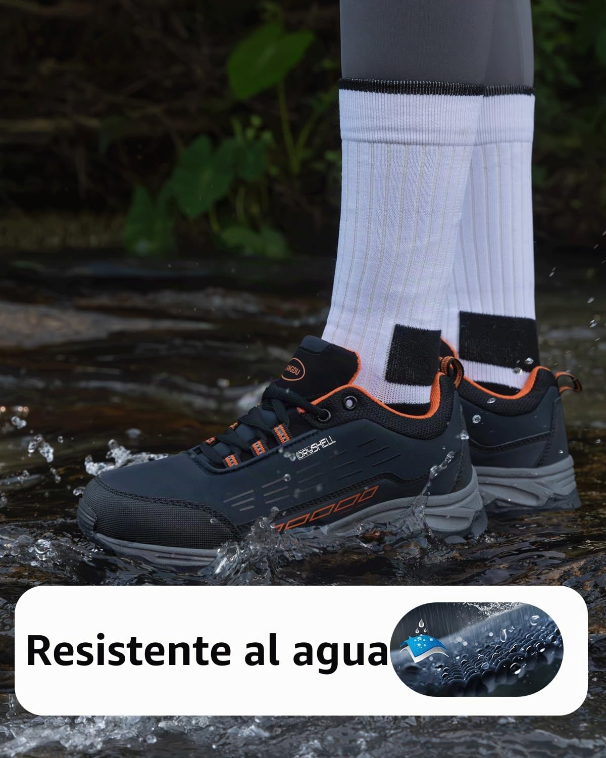 LANGDU Zapatillas de Senderismo Hombre Mujer Trekking Zapatos 37-46 | Impermeable,Transpirable,Suela Antideslizante,Cómodo,Amortiguación,Montaña