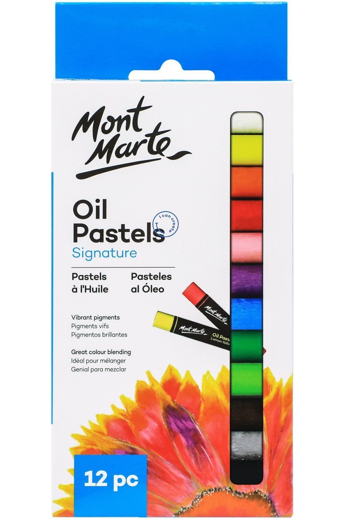 Oil Pastels Signature 12pc, 12 Assorted Colors, Vibrant Oil Pastel Set, Great Blending and Layering, Ideal for Art, Craft, Coloring and Sketching