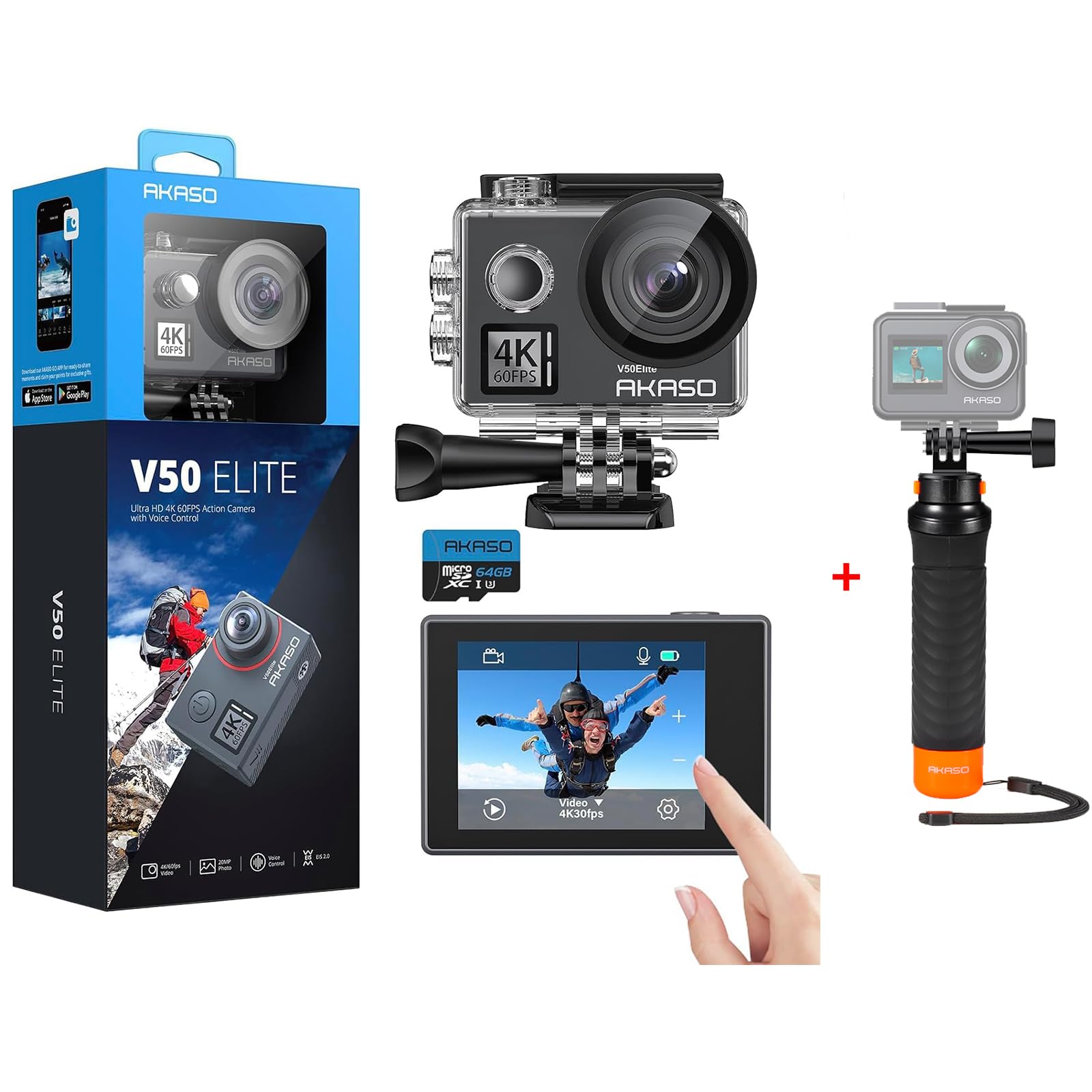 Amazon.com : AKASO V50 Elite Action Camera with 64GB U3 SD