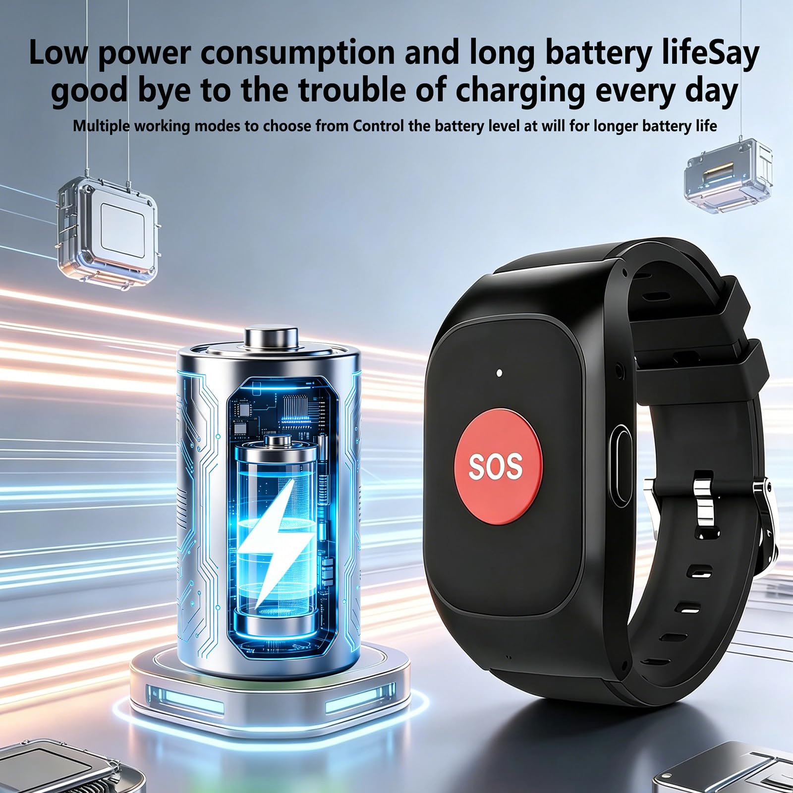 Montre Intelligente pour Seniors Agee Personnes Âgées, Vibration Et Signal Sonore Double Alerte pour Les Seniors. Configuration pour 15 Personnes Screen