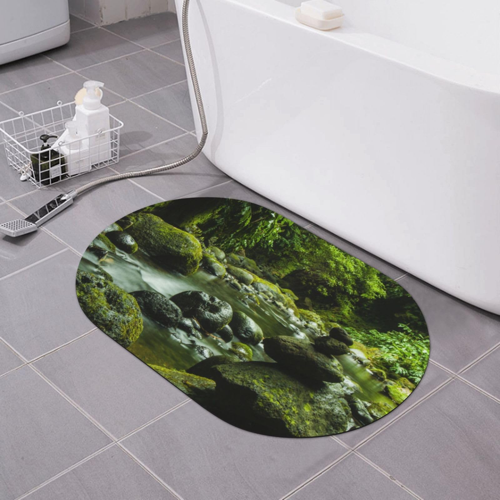 Tapis de bain en terre de diatomée pour douche et salle de bain