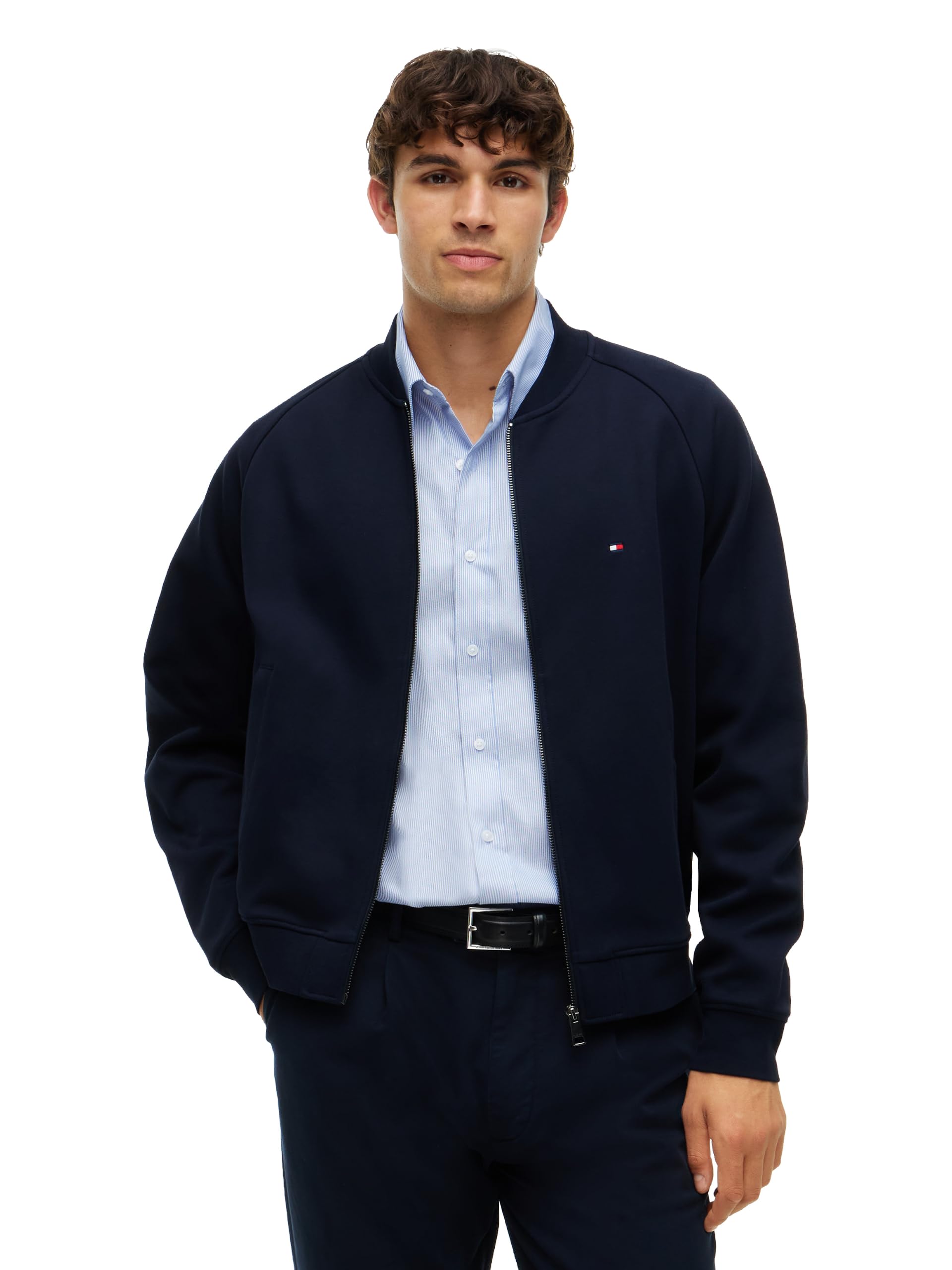 Men's Medium Weight Cotton Zip Through Bomber Sweatshirt