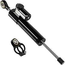 Steering Stabilizer, Universal Steering Damper for Motorcycle, 24-level Precision Damping, With Bracket, Linear Reversed Dampers Replacement