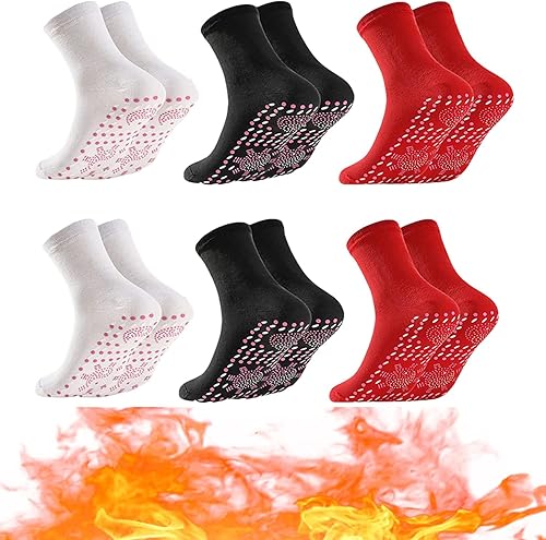 6 pares de calcetines para adelgazar de turmalina calcetines moldeadores de turmalina calcetines magnéticos de autocalentamiento calcetines