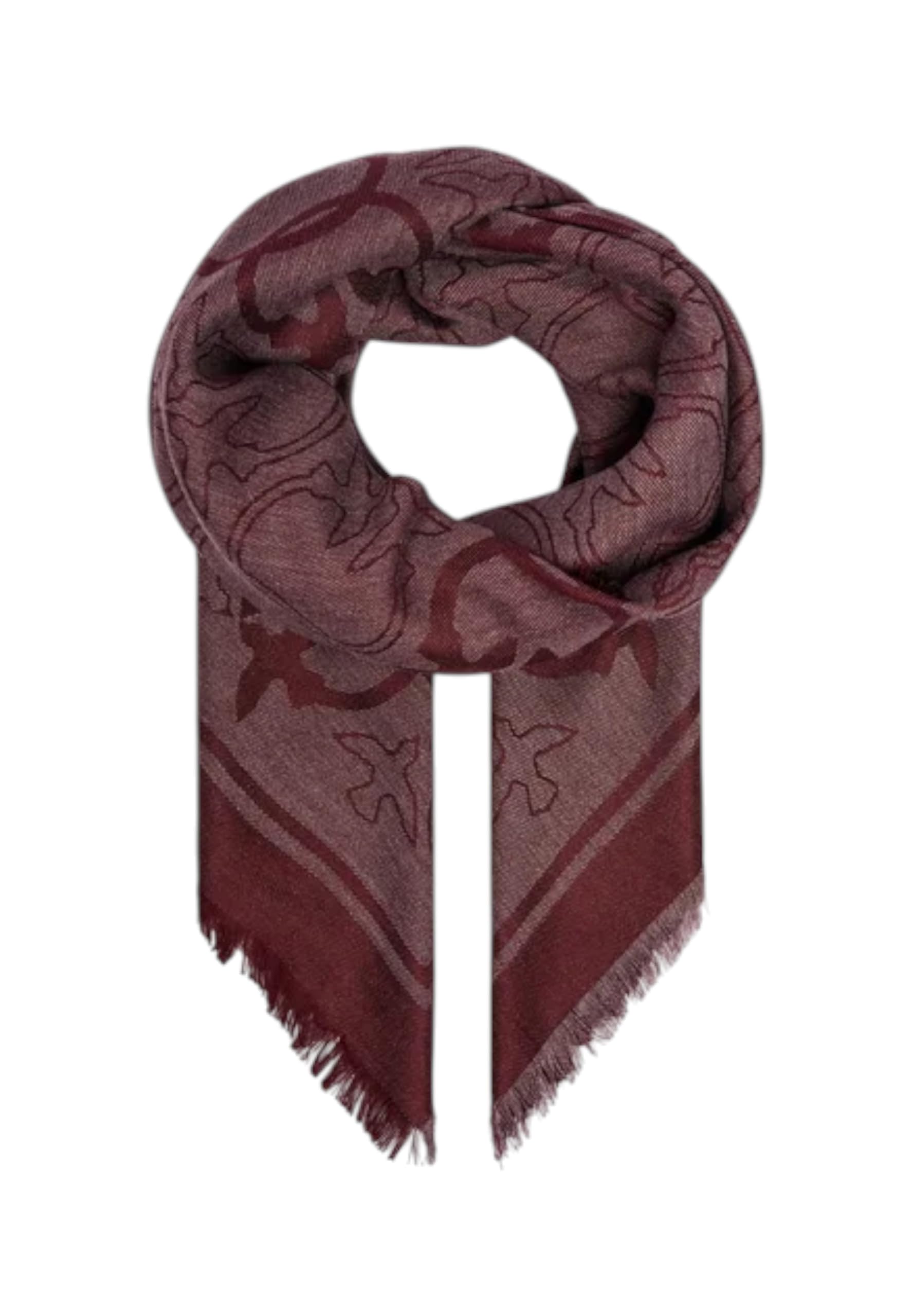 Pinko Pashmina Polonia 90×90 jacquard logo 106017 A2ZH R57 red