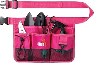 UNCO- Adjustable Gardening Belt, Pink, 7 Pockets, Wear, Cut and Water Re...