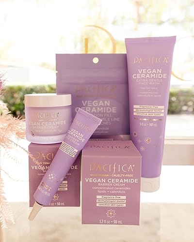 Vista 19 de Pacifica Beauty, Crema vegana para restauración de barrera de ceramida, crema hidratante diaria para reparación facial, cuidado de la piel