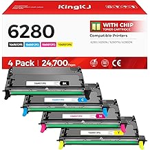 Cartouche de toner haute capacit&eacute; Phaser 6280 Lot de 4 pi&egrave;ces de rechange pour imprimante Xerox 106R01392 106R01393 106R01394 106R01395 Compatible avec l'imprimante Xerox Phaser 6280 6280N 6280YN 6280DN (noir cyan magenta jaune)