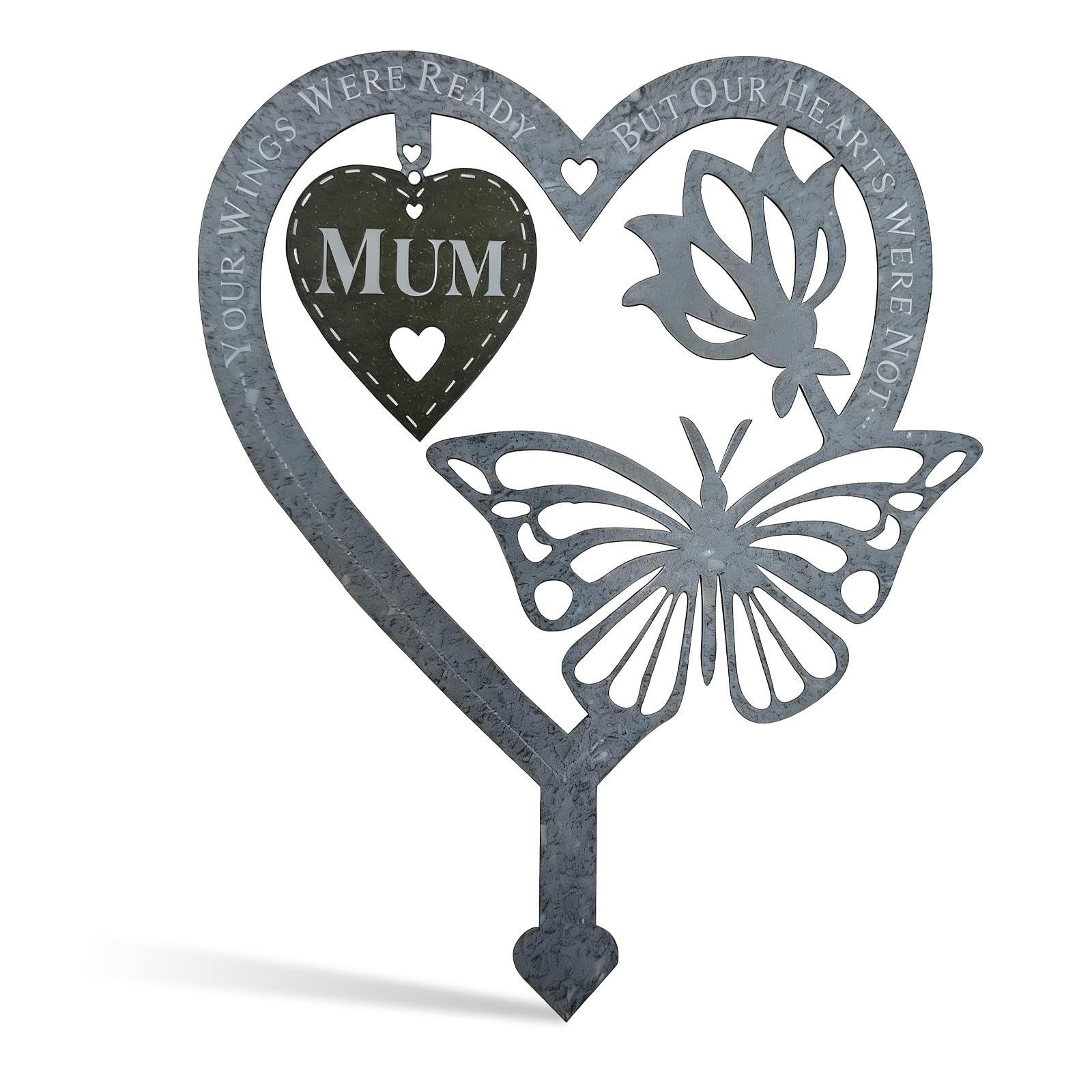 Vfrdsa Mum Memorial Stake - Grave Ornaments, Metal Waterproof Memorial Plaques for Graves, Memorial Garden Ornaments, Fade & Rust Resistant Butterfly Flower Design for Mum — image 1