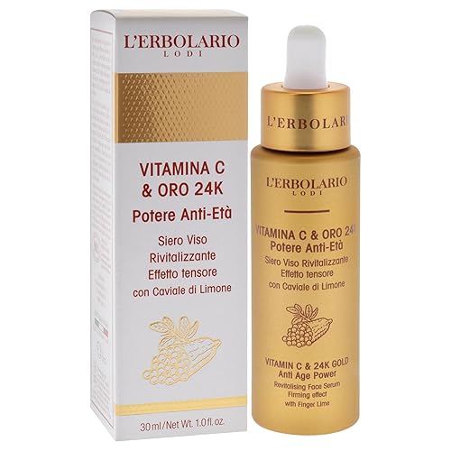Miniatura 3 de L'Erbolario Suero facial con vitamina C y oro de 24 quilates – Suero revitalizante e hidratante antienvejecimiento para la cara – Acabado suave y