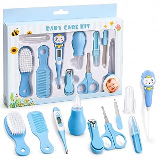 10-in-1 Baby Grooming Kit | Portable Newborn Essentials with Nail Clippers, Brush, Comb, Scissors, Tweezers | Infant & Toddler Healthcare Set | Perfect Baby Shower Gift for Boys & Girls