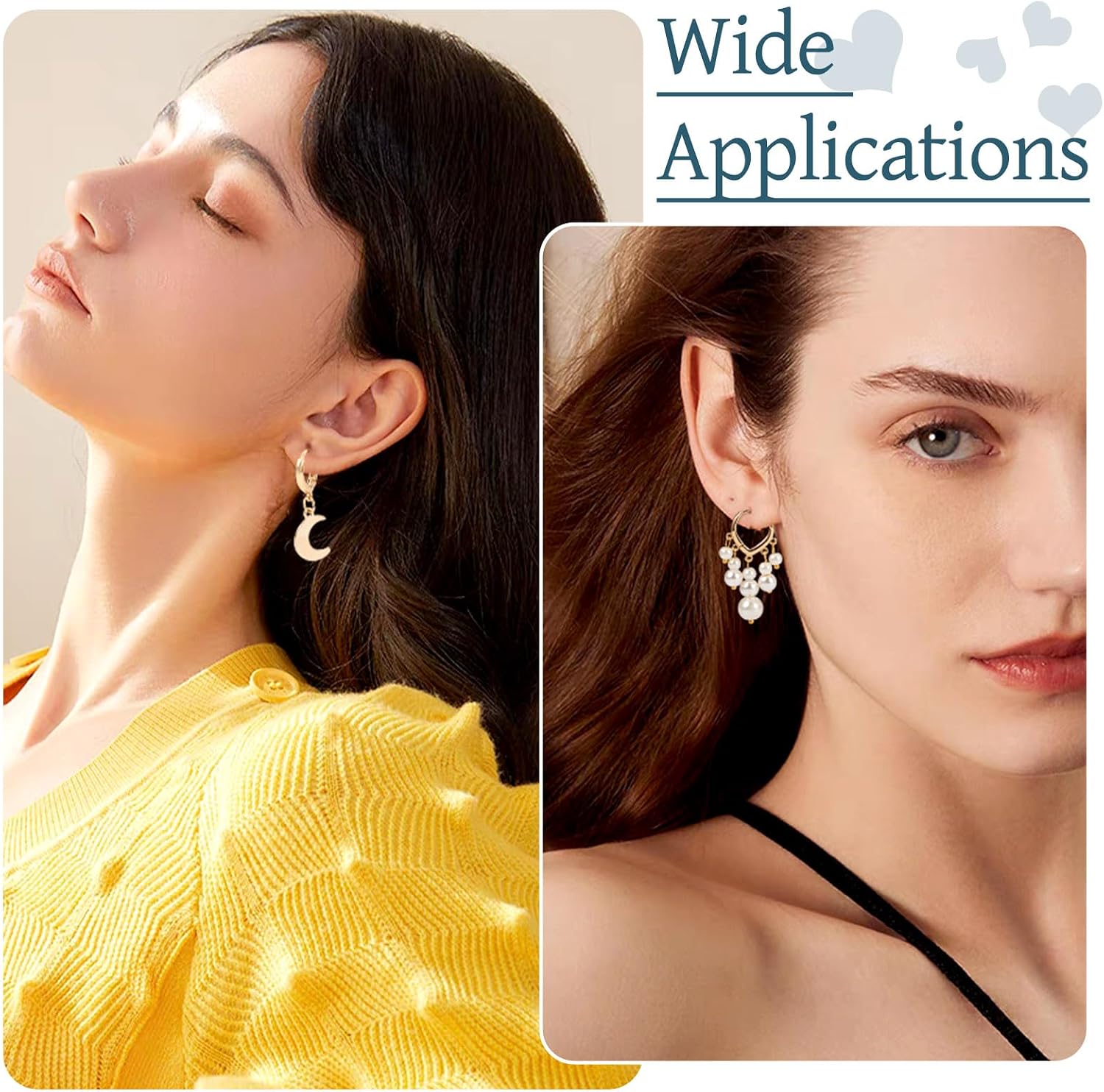 10 Pcs Real 18K Gold Plated Hoop Earrings Golden Dangle Earrings Fashion Huggie Earrings Findings for Women Jewelry Making Wedding Valentines Day Gifts Supplies