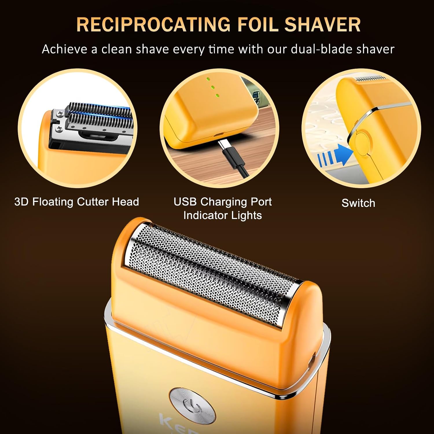 Kemei Professional Hair Clippers Set for Men, Beard Trimmer & Barber Clippers Cordless, Electric Hair Cutting Machine with LED Display, Rechargeable Grooming Kit for Home Barber, 3-Piece