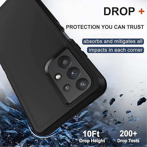 Miniatura 4 de Funda para Samsung Galaxy A32 5G con funda de clip para cinturón, 2 protectores de pantalla, resistente grado militar, cuerpo completo, a prueba de