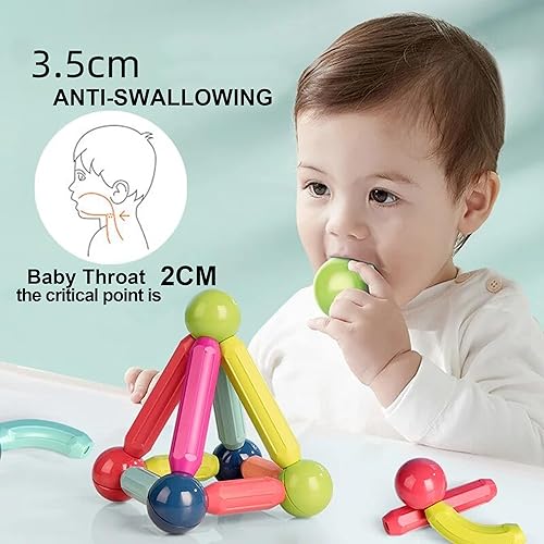 Miniatura 5 de PSDVAYI 112 bloques de construcción magnéticos, juguetes de construcción STEM para niños de más de 3 palos y bolas magnéticas grandes, juego de