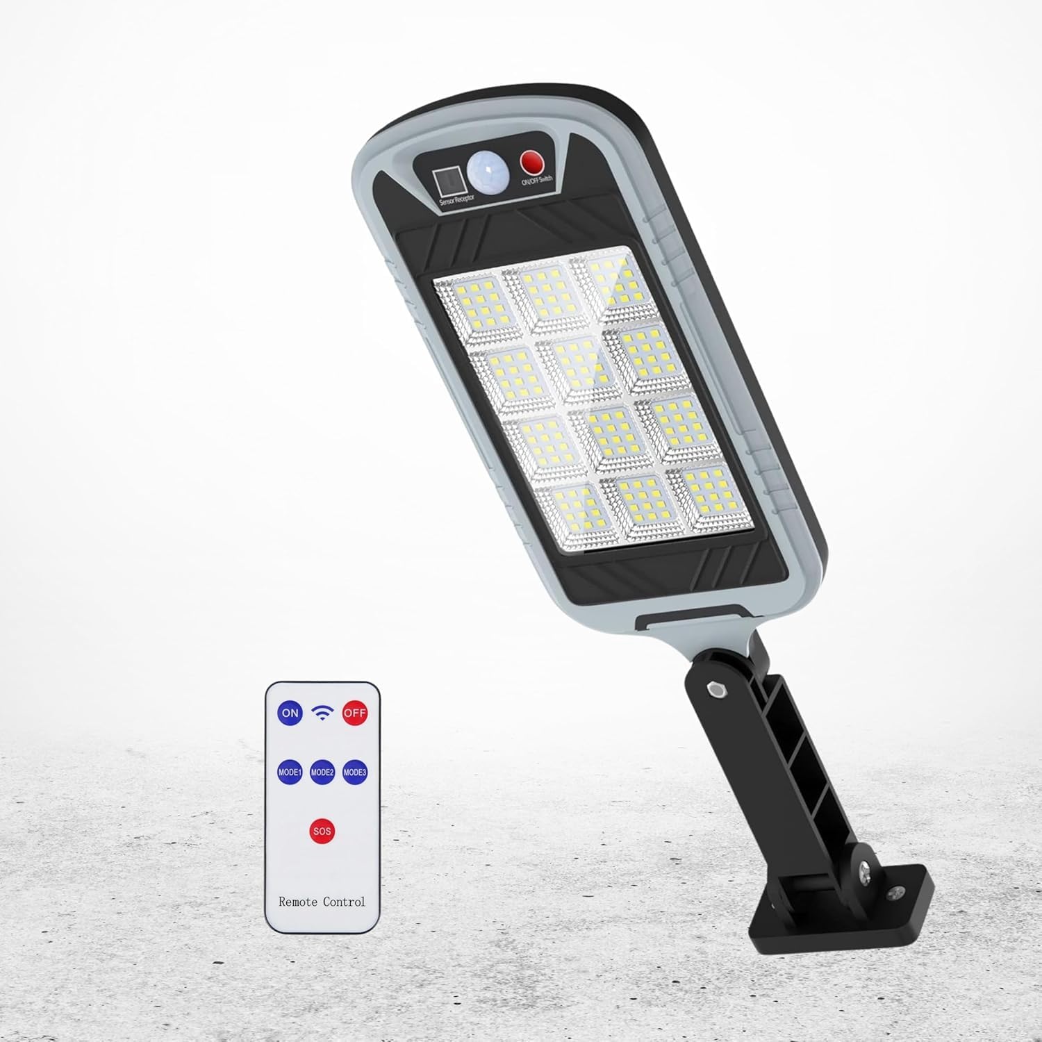 New 200W Solar Street Light Outdoor, Motion Sensor LED Wide Angle Light, IP65 Waterproof, Dusk to Dawn Solar Security Light for Parking, Garden & Stree-image-3