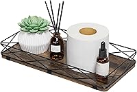 Lixple Toilet Paper Basket Holder 13" Wood Metal Tray - Toilet Tank Top Organizer, Bathroom Countertop Vanity for Toiletries, Kitchen Sink Soap Dispenser (Brown+Black)