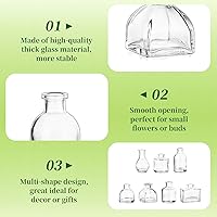 Vista 8 de Hewory Jarrones pequeños para centros de mesa: 28 piezas de jarrón de vidrio pequeño a granel - Jarrones pequeños transparentes para boda, baby