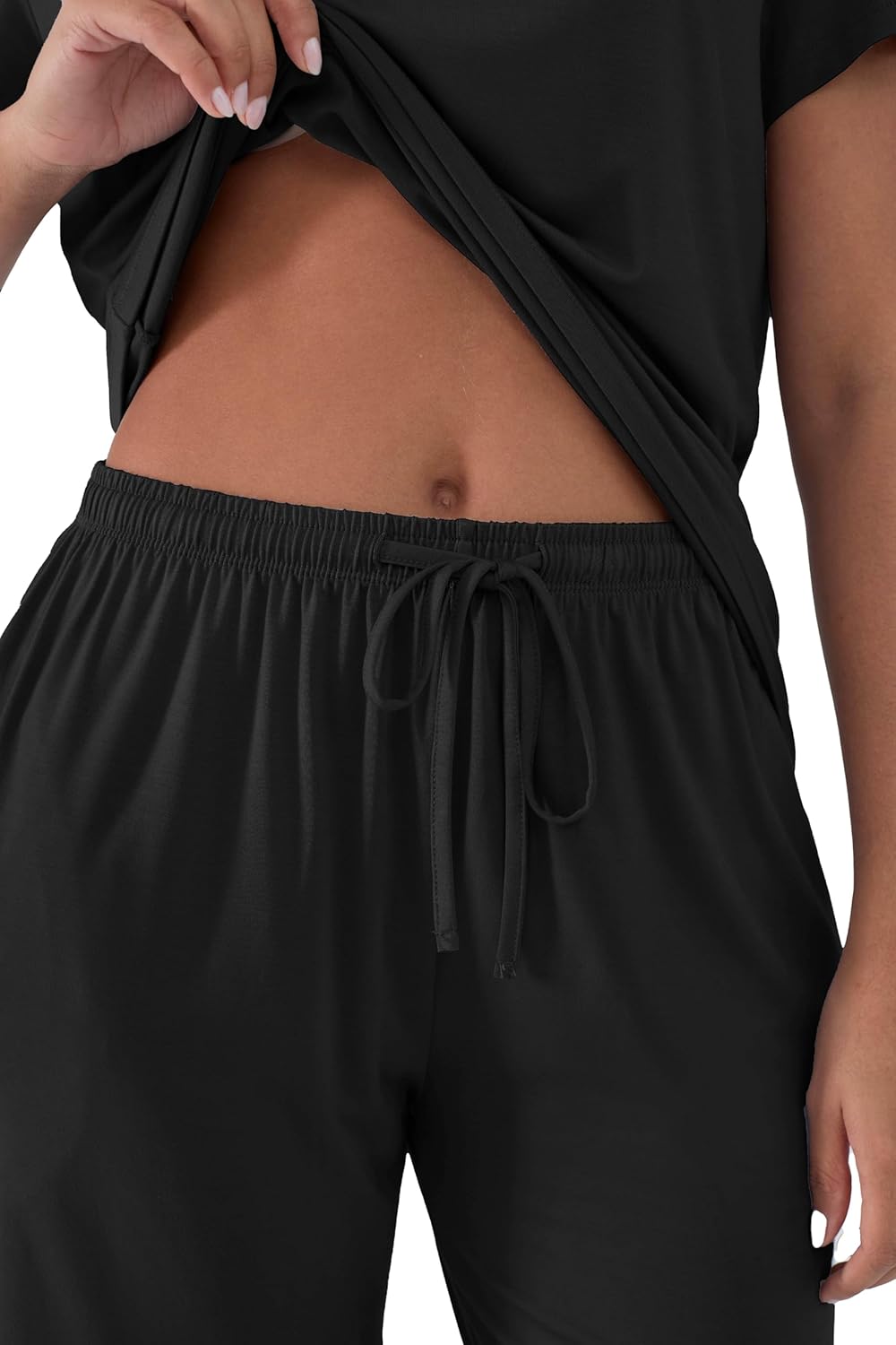 Joyaria Cooling Pajamas Bamboo Viscose PJs Bermuda Shorts Set Women Henley Neck Summer Moisture Wicking Sleepwear - Image 5