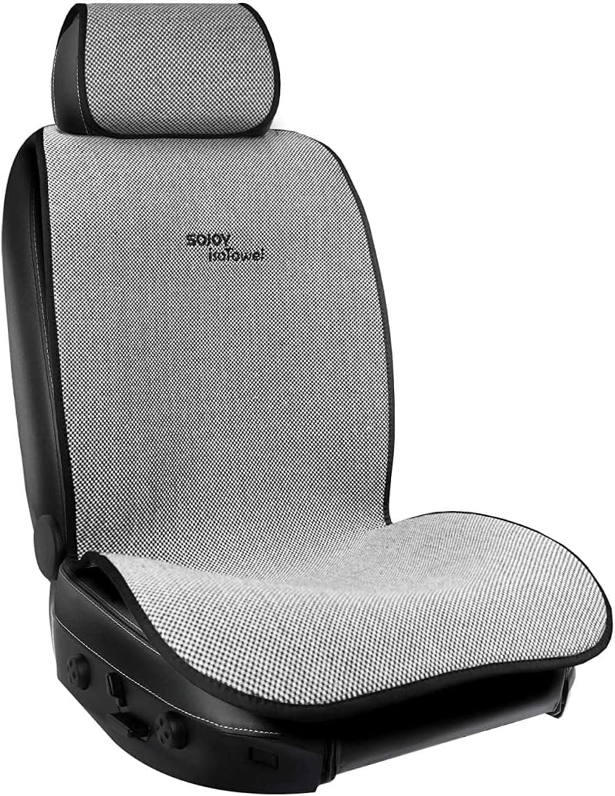Sojoy Four Seasons Car Seat Cover - Microfiber Seat Protector with Quick-Dry, No-Slip Technology. Car Seat Protection from All Workouts, All-Weather (Black)