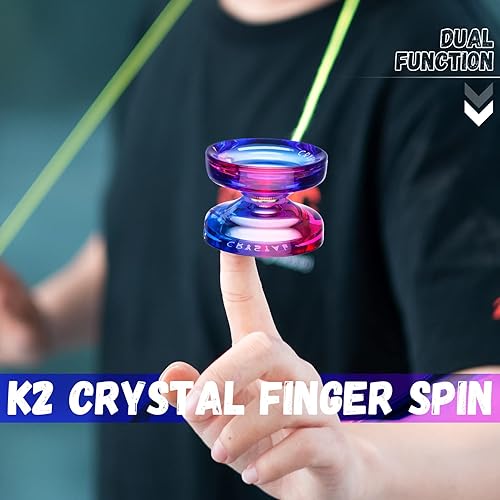 Miniatura 3 de MAGICYOYO K2 Crystal Yoyo Paquete de 2 unidades, Yoyo profesional sensible para niños principiantes, Yo Yo de doble propósito con rodamiento Yoyo