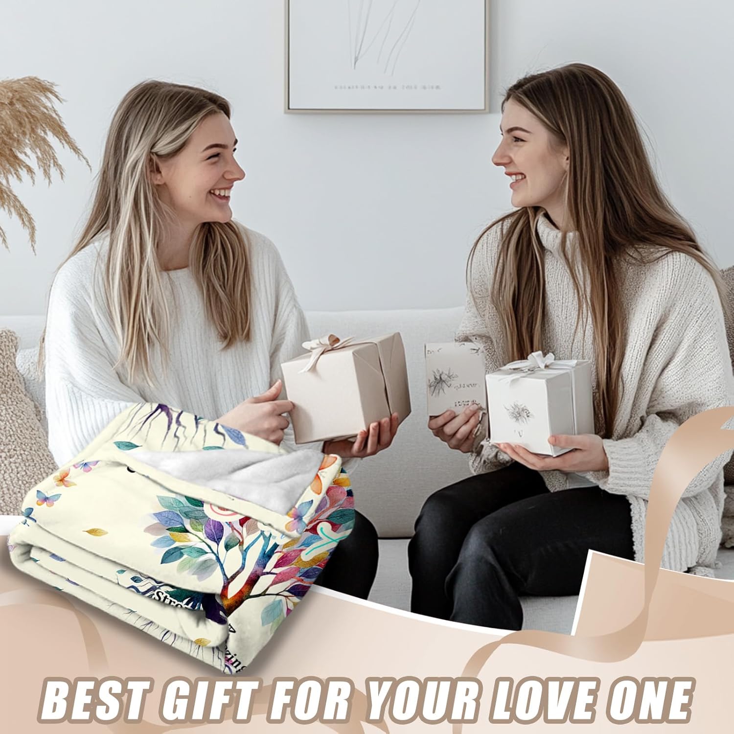 Tree of Life Christian Blanket for Women, Faith Blanket, Encouragement Gift for Mom Sisters, Christian Gifts for Women, Inspirational Catholic Gifts for Girl, Spiritual Gift for Her, 50"X60"