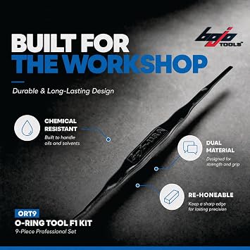 Bojo Tools Tool Kit, Heavy Duty Plastic 9-Piece O-Ring Set Hook Pick | Includes assorted ORT9 O-Ring tools for various applications, designed for long-lasting use.