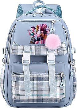 SpirWoRchlan Hunters School Backpack, Multi-Pocket Nylon Travel Daypack, Anime College Rucksack Demon Cosplay Backpack for Fans (C)