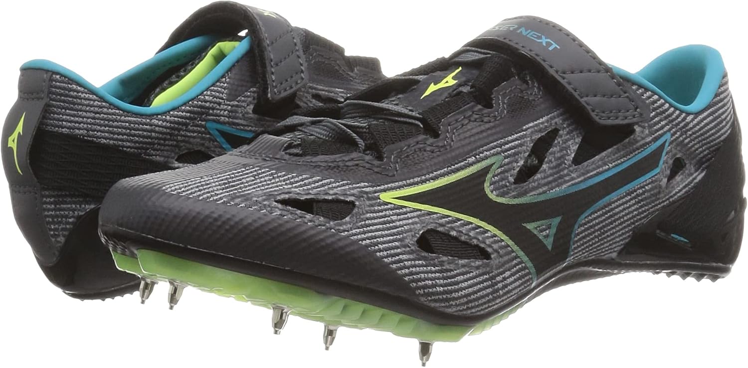 [ミズノ] 陸上シューズ エックスレーザー NEXT 2 部活 軽量 短距離 トラック800m未満向け グレー×ブルー×ライム 24.5 cm 2E ミズノ] 陸上シューズ エックスレーザー NEXT 2 部活 軽量 短距離 陸上
