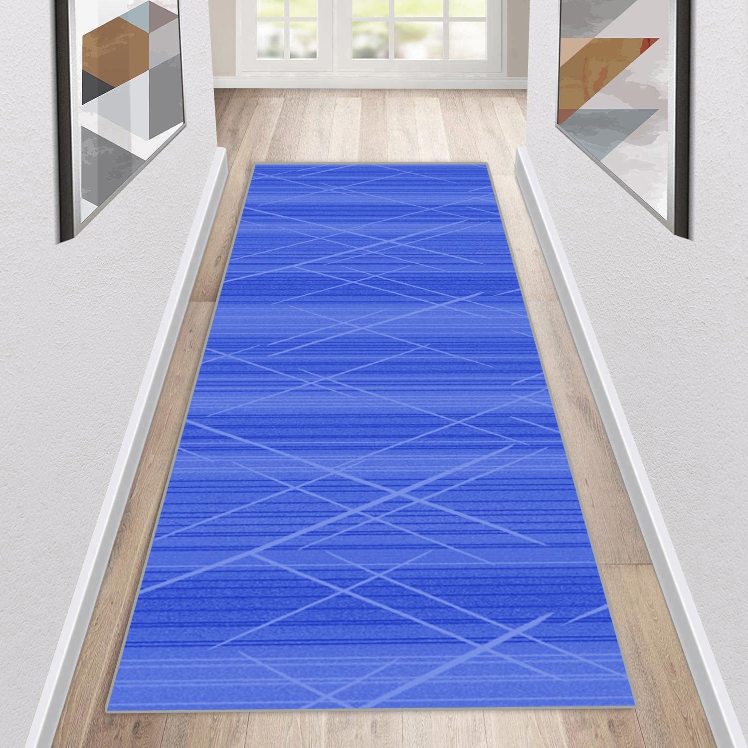 Tapis de couloir de cuisine moderne lavable gris 70x120 cm
