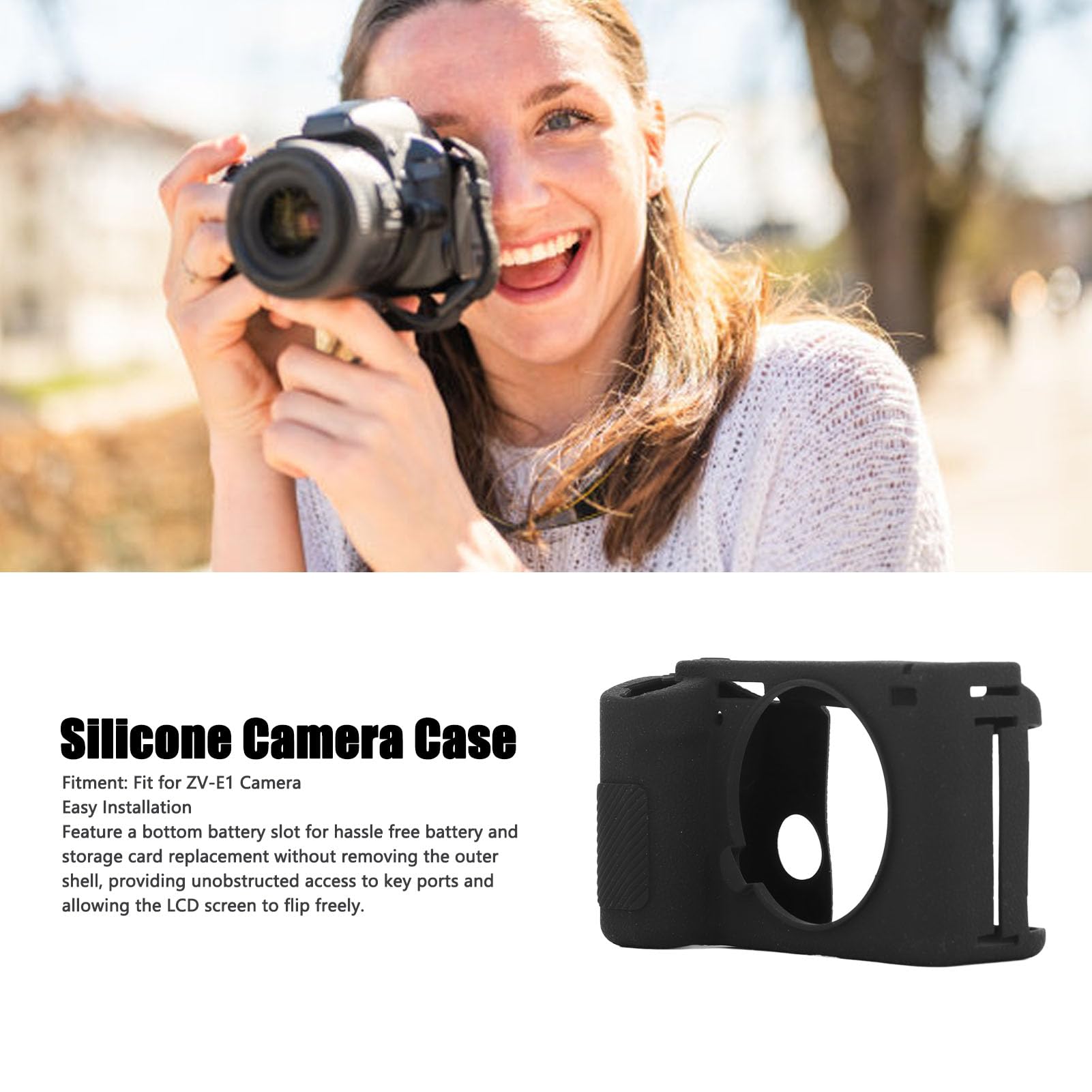 Custodia per fotocamera in silicone Installazione semplice Custodia protettiva per fotocamera leggera per fotocamera ZV‑E1