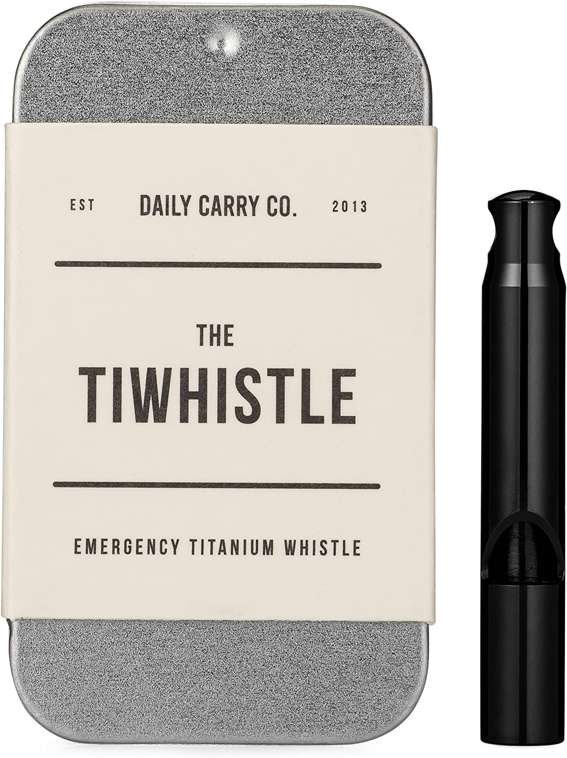 DAILYCARRYCO.Titanium Whistle for Emergency, Camping & Hiking Whistle, Pitched Whistle, Tiny Whistle Necklace, Small Whistle, Whistle for Life, Emergency Whistle Necklace, 120db Ultra Loud (Black)