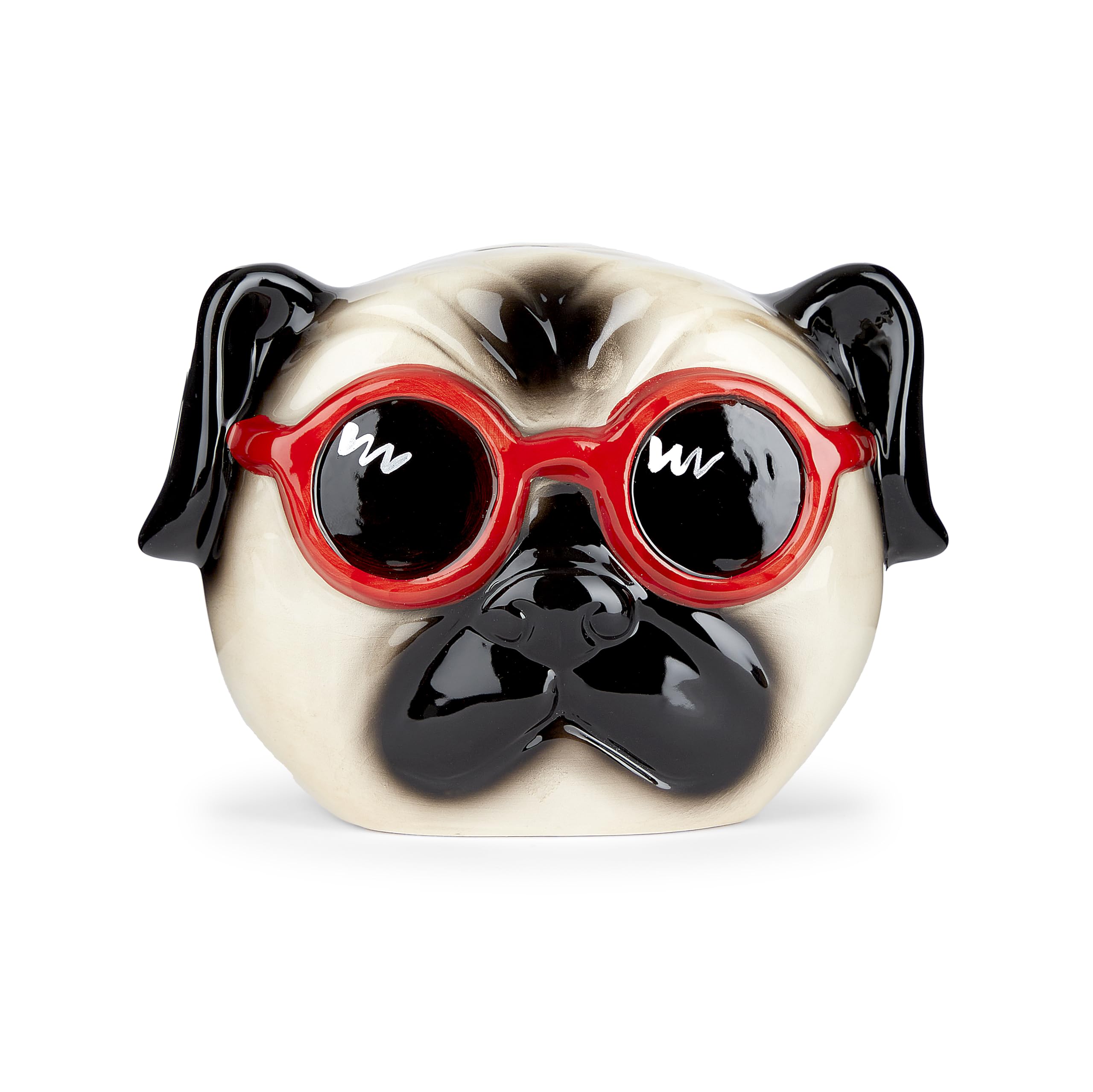 Mousehouse Gifts Boys Multicolour - Pug Piggy Bank For Children, Pug With Glasses Money Box For And Girls