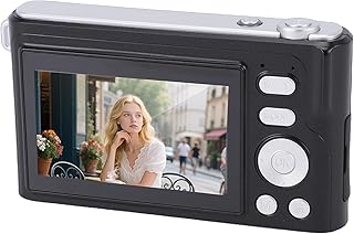 XUMIUZIY 4K Digital Camera, 64MP 5X Optical Zoom 3 Inch HD Touchscreen with Front Mirror for Selfies, Continuous Recording, Deep Learning Tracking (Black)