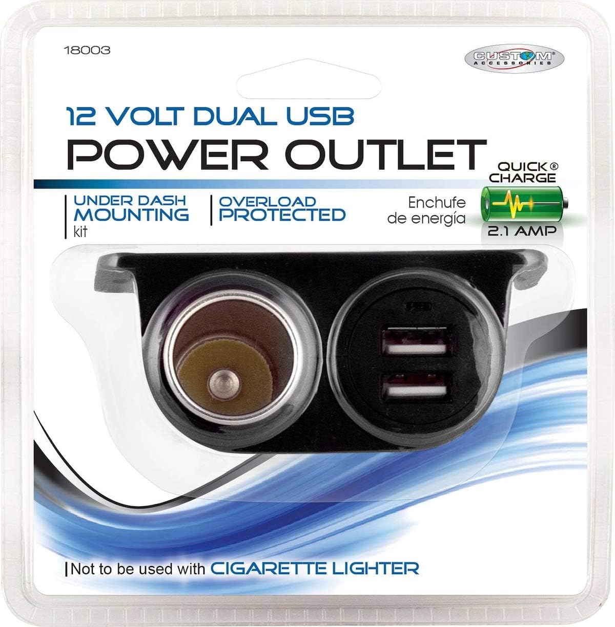 18003 12V Dual USB Under Dash Mount