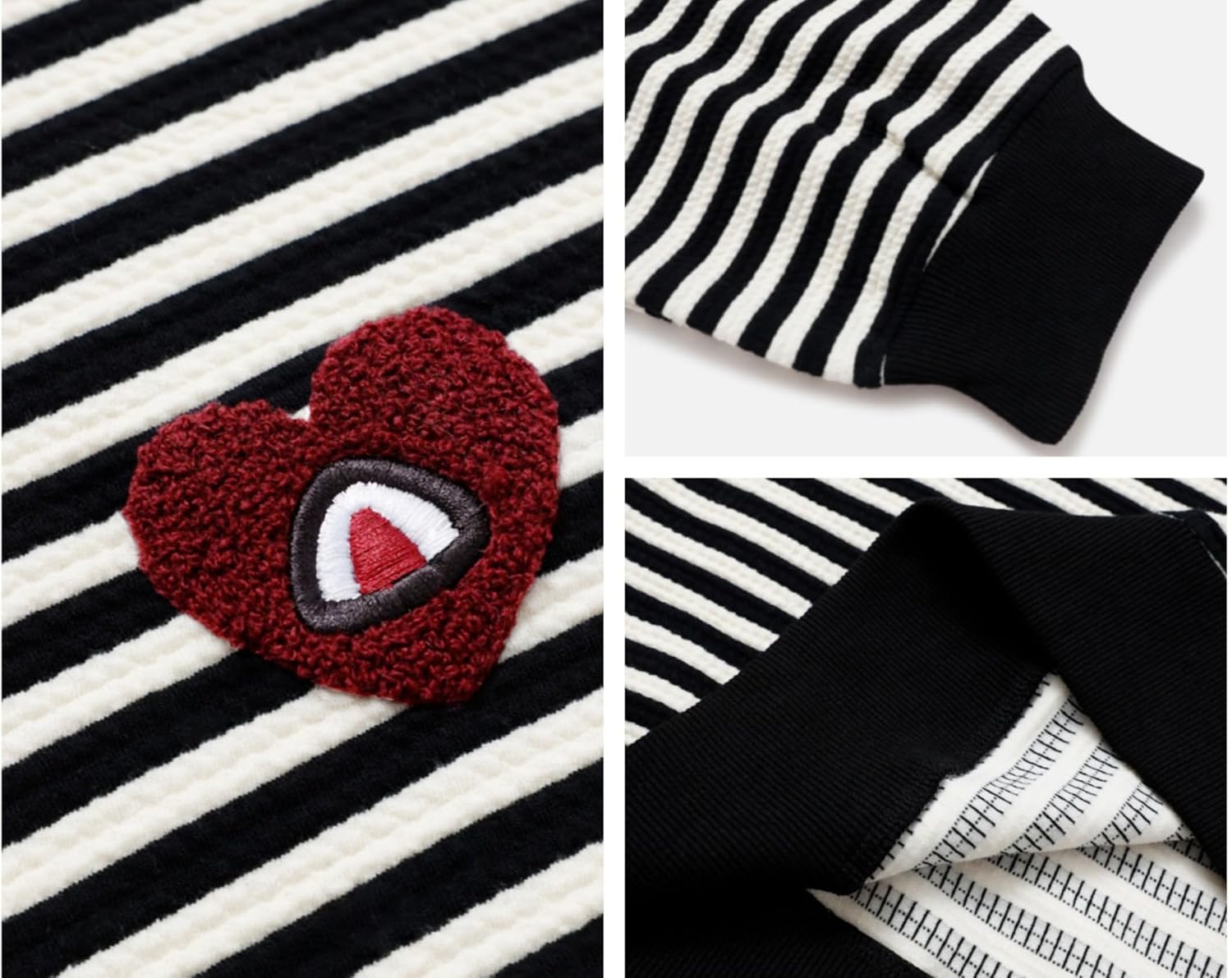 Aelfric Eden Oversized Sweatshirt for Women Crewneck Striped Sweatshirt Preppy Shirts Y2K Tops - Image 5