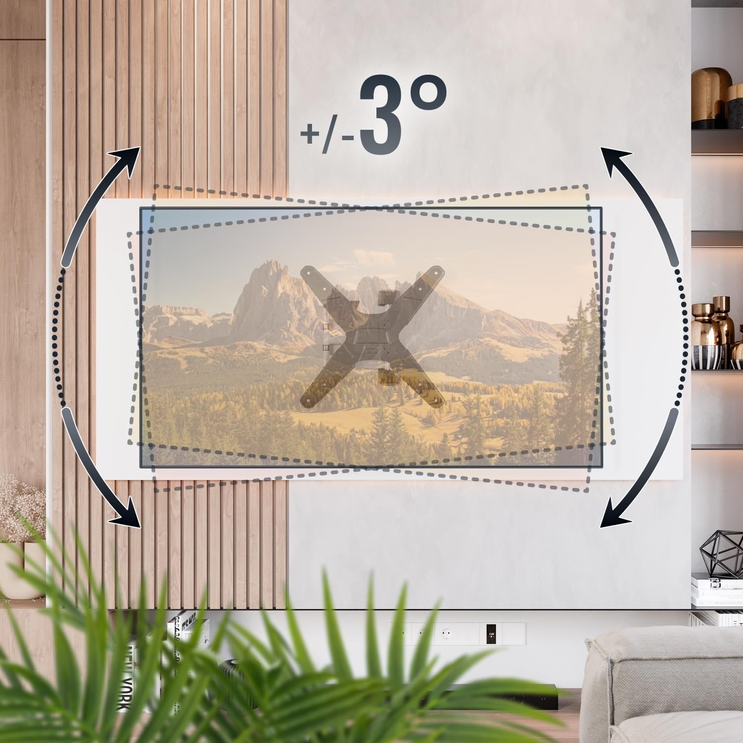 RICOO S3244 Supporto TV da parete Staffa TV 32-55 pollici per 32 55 pollici girevole inclinabile fino a 45 kg max VESA 400x400