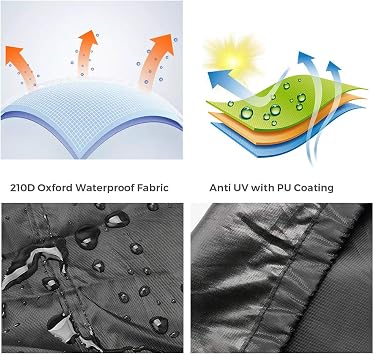 Waterproof Motorcycle Cover, XXL Motorbike Cover Scratch-resistant 210D Oxford Fabric with Lock Holes, Fits up to 104 Motors for Honda, Yamaha, Suzuki, Kawasaki, Outdoor Protection 104 x 41 x 50 inch
