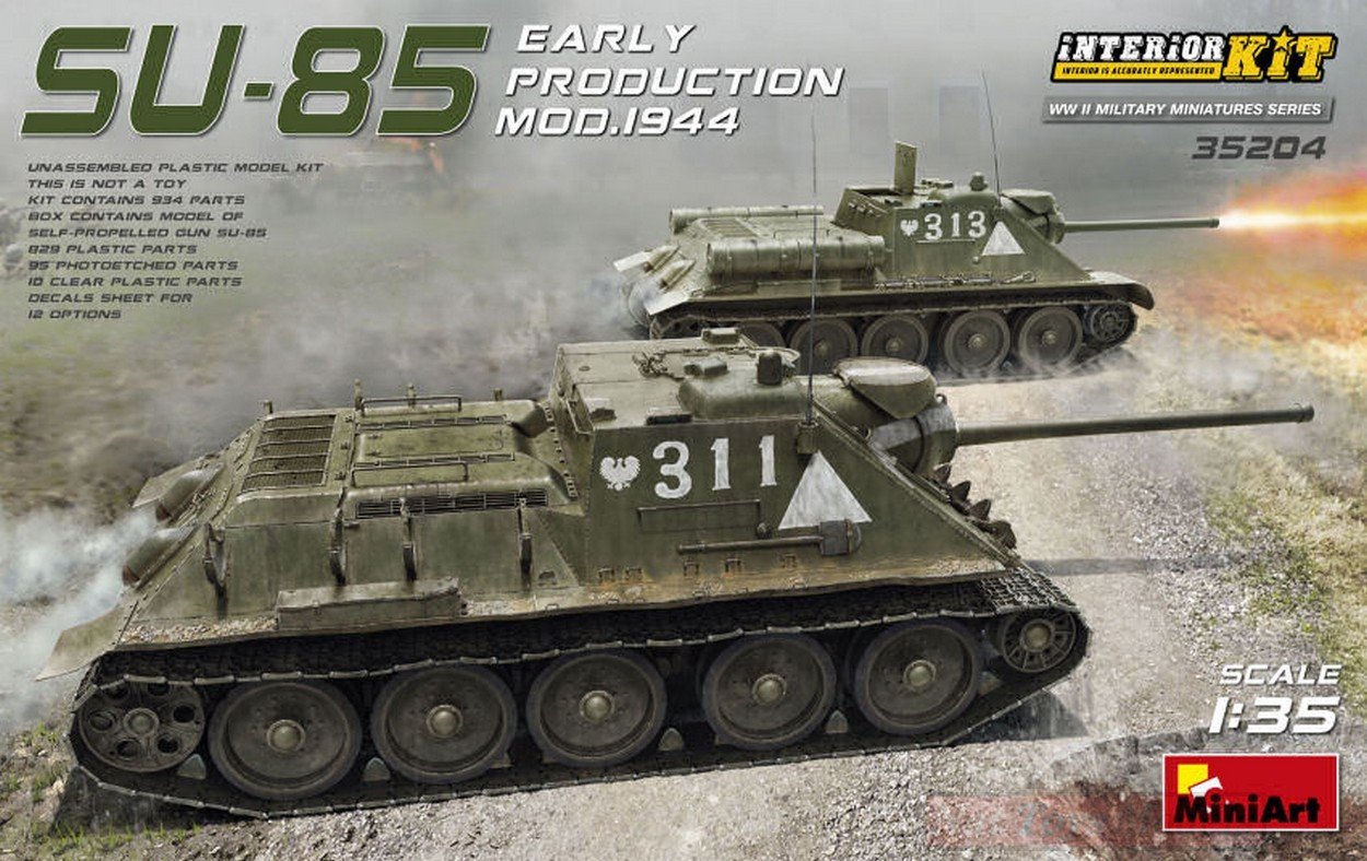 MiniArt Model Compatibile con SU-85 Early Production MOD.1944 Interior Kit 1:35 DIECAST MIN35204