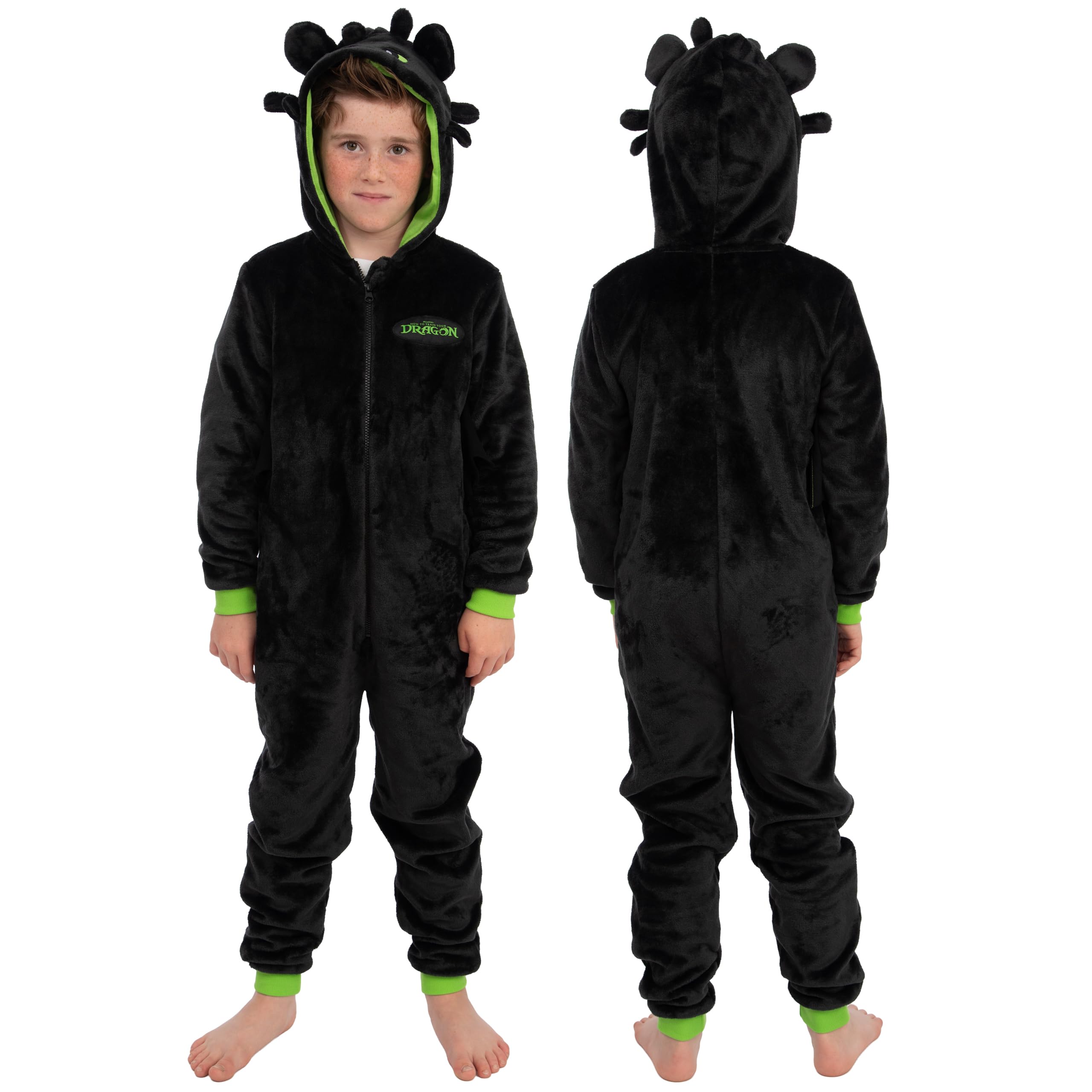How To Train Your Dragon Pijama Enterizo de Cómo Entrenar a tu dragón para niños, Mono de Toothless Furia Nocturna, Pijama Polar con Capucha