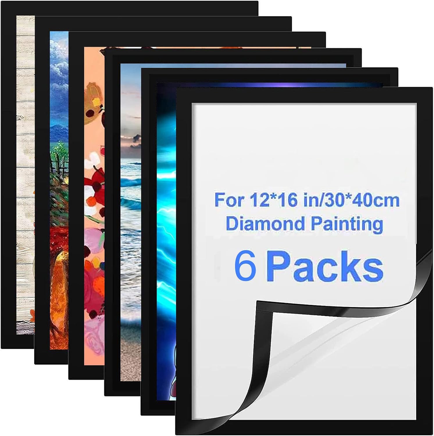6 Pack Diamond Painting Frames, Frames for 12x16in/30x40cm Diamond