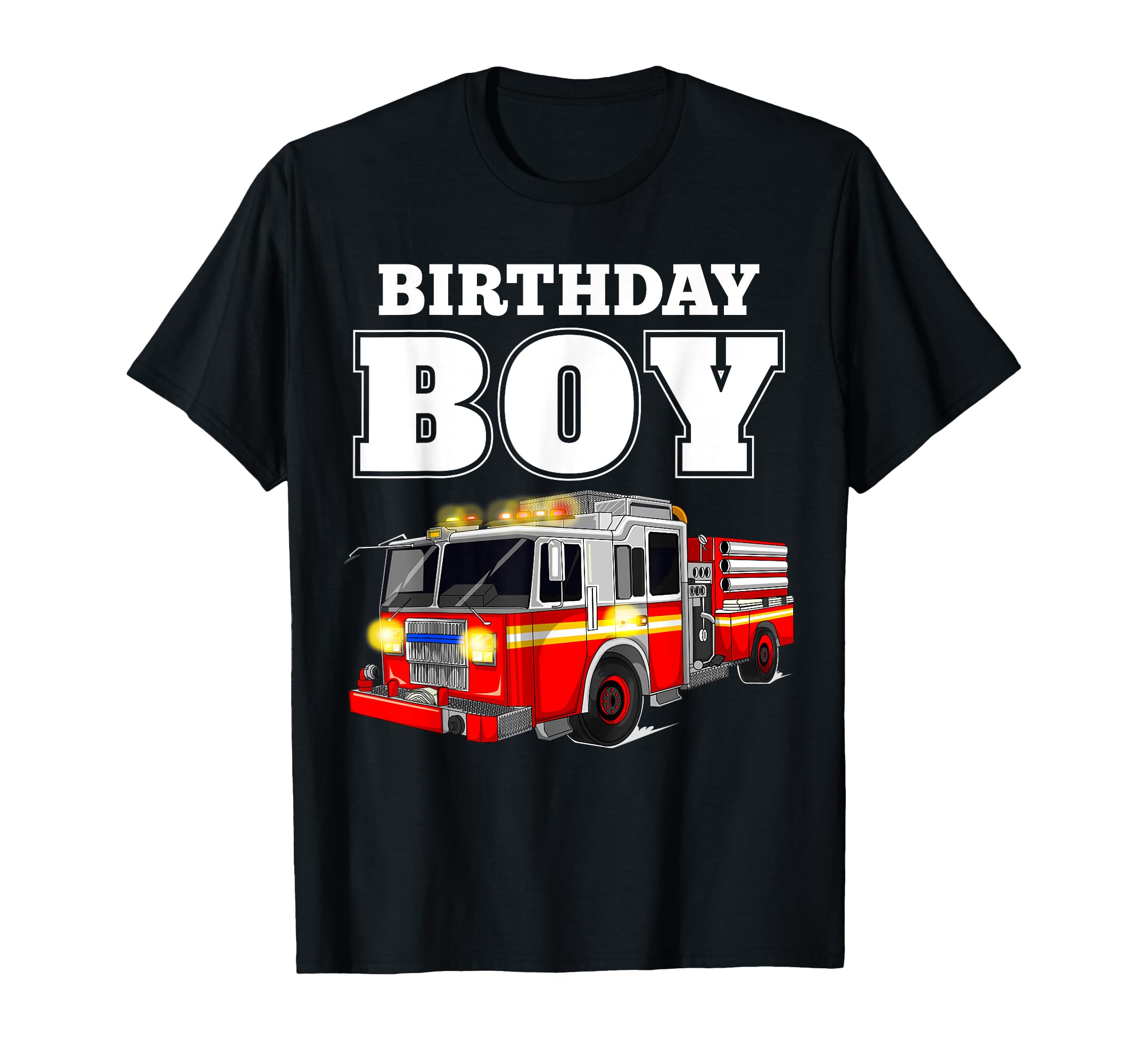 Birthday Boy Fire Truck Firefighter Fireman Birthday Crew T-Shirt