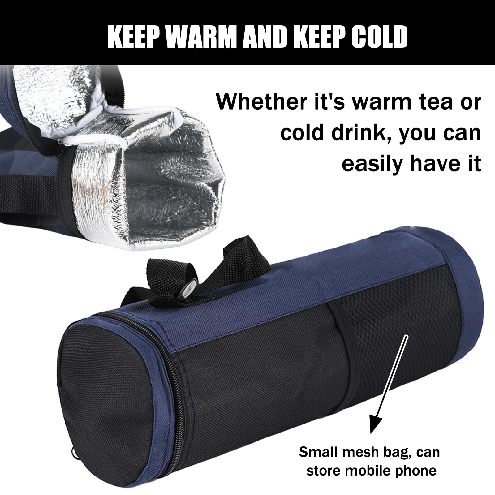 2PCS Borsa per Bottiglia Termica, Borsa Portatile per Bottiglia D'acqua Piccola Borsa Termica per Bevande con Tracolla Regolabile per Esterni, ViaggiS