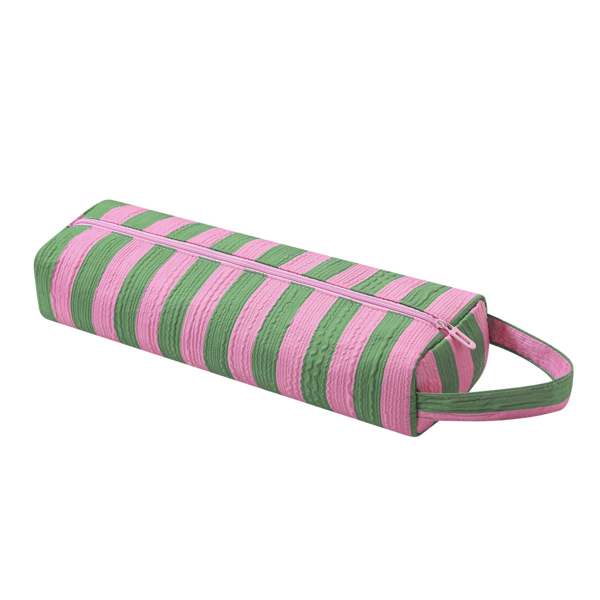 RSRSLEII Striped Hair Tools Travel Bag, Portable&amp;Foldable, Green&amp;Pink