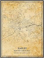 Vista 20 de TANOKCRS Aiken - Póster de mapa vintage de Carolina del Sur, Estados Unidos, arte de pared, diseño de mapa de carretera de la ciudad, regalo