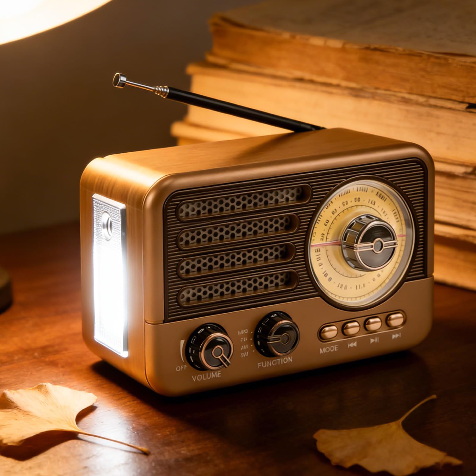 Radio Rétro Portable, Radio AM/FM/SW Nostalgique, Radio de Cuisine Portable avec Haut-Parleur Bluetooth, Compatible USB/TF/AUX, Radio Valise pour la Maison Le Bureau et Les Activités de Plein air